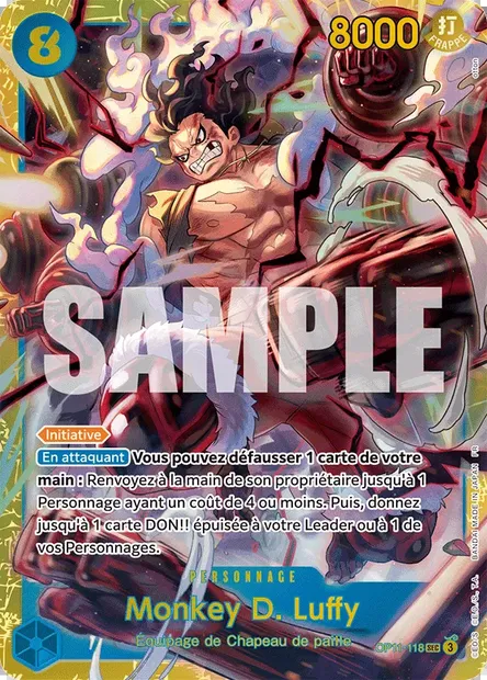 Monkey D. Luffy, carte One Piece OP11-118 — extension DES POINGS VIFS COMME L'ÉCLAIR