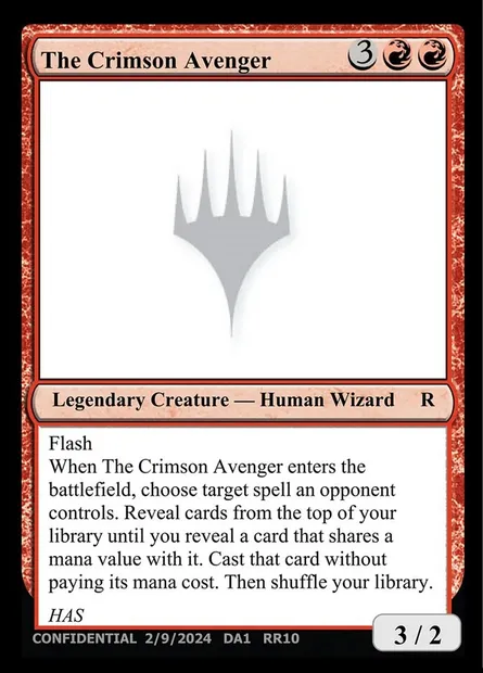 The Crimson Avenger, Magic card UNK RR10 — Unknown Event set