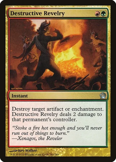 Destructive Revelry, Magic card THS 192 — Theros set