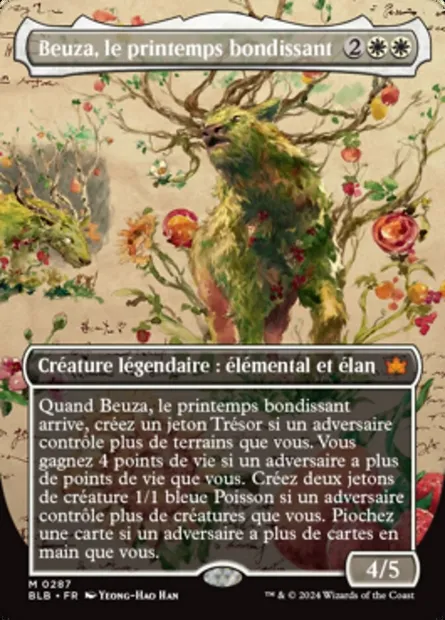 Beuza, le printemps bondissant, carte Magic BLB 287 — extension Bloomburrow