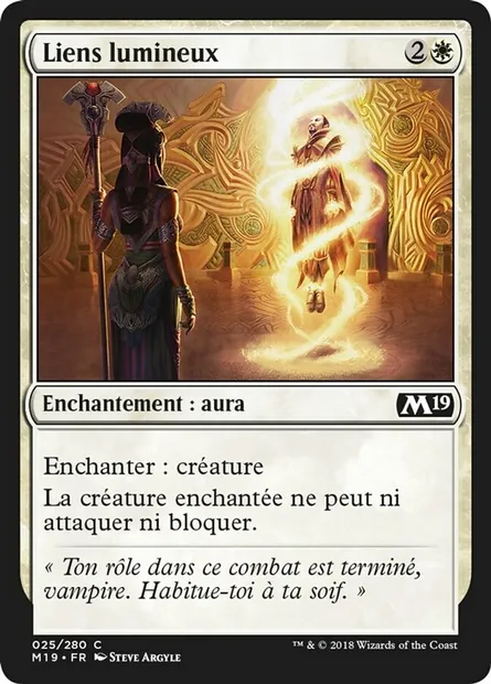 Liens lumineux, carte Magic M19 25 — extension Core Set 2019