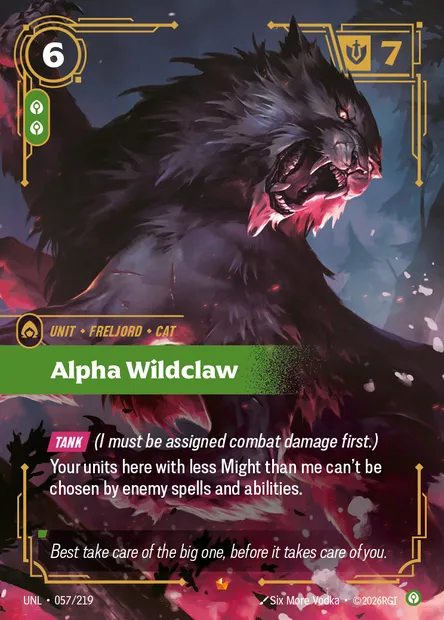 Alpha Wildclaw, carte Riftbound UNL 057 — extension Unleashed