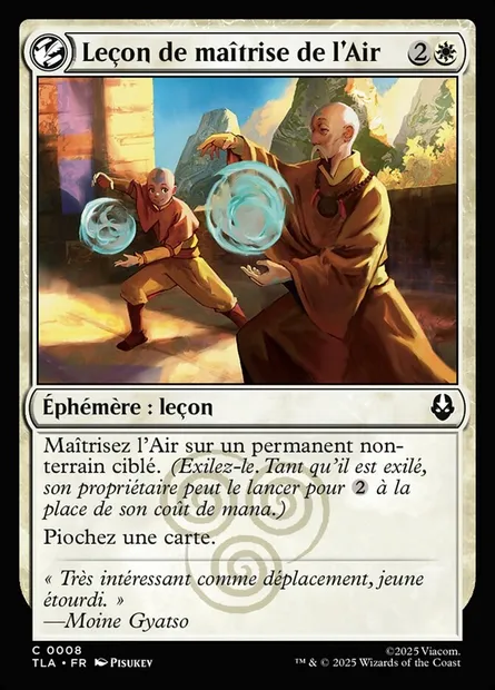 Leçon de maîtrise de l'Air, carte Magic TLA 8 — extension Avatar: The Last Airbender