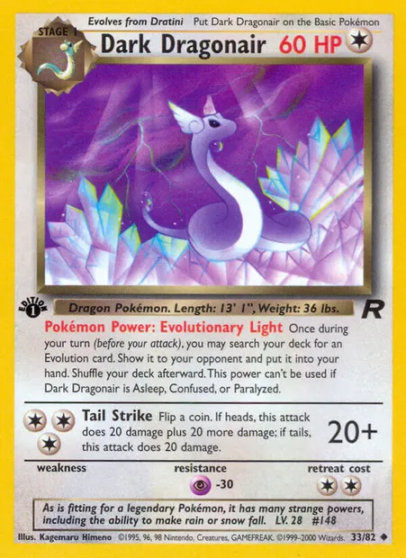 Dark Dragonair, Pokémon card TR 33 — Team Rocket set