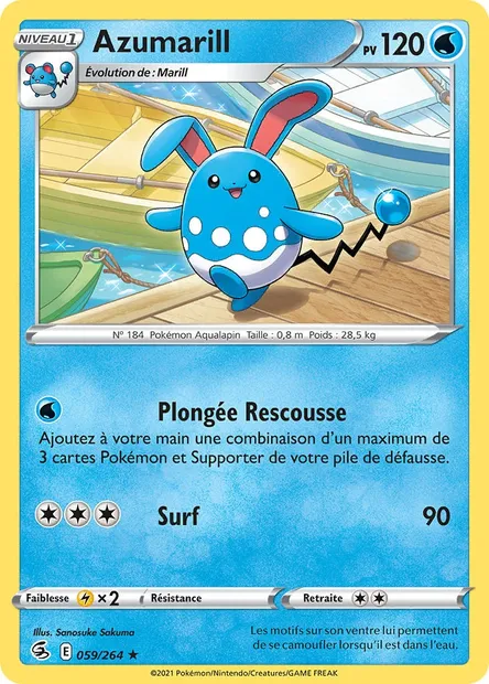 Azumarill, carte Pokémon FST 59 — extension Poing de Fusion