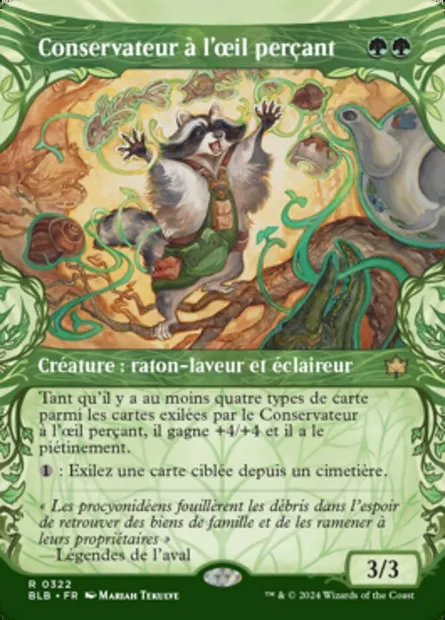 Conservateur à l'œil perçant, carte Magic BLB 322 — extension Bloomburrow