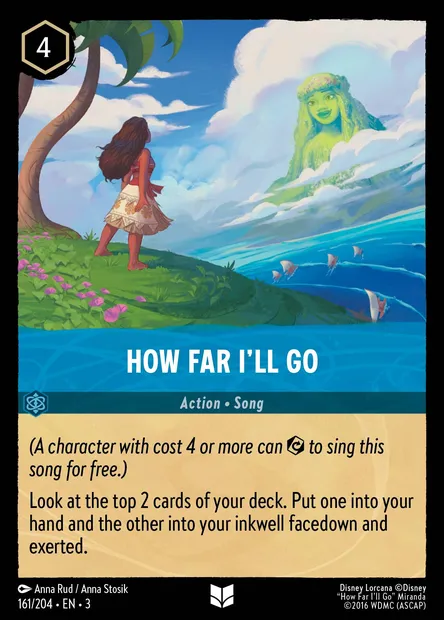 How Far I'll Go, Disney Lorcana card CH3-161 — Into the Inklands set