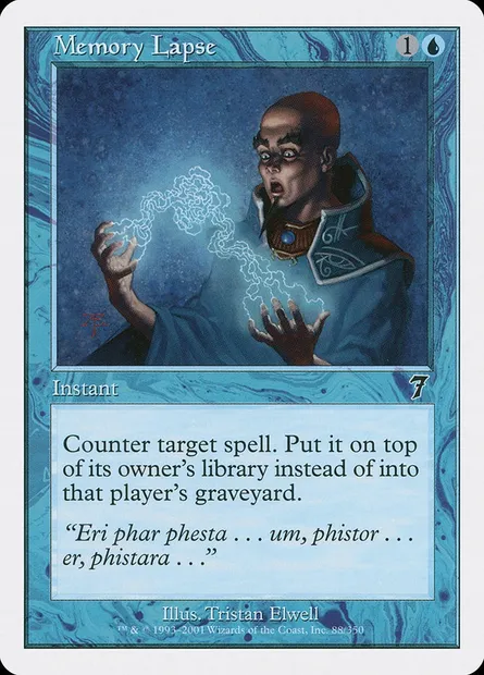 Memory Lapse, Magic card 7ED 88 — Seventh Edition set