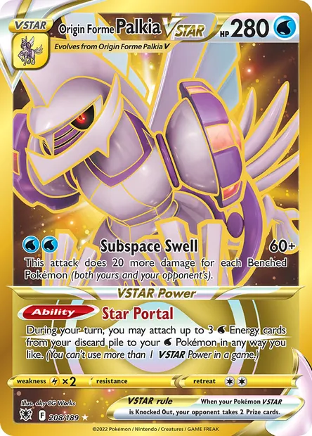 Origin Forme Palkia VSTAR, Pokémon card ASR 208 — Astral Radiance set