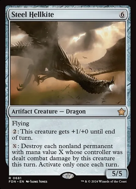Steel Hellkite, Magic card FDN 681 — Foundations set