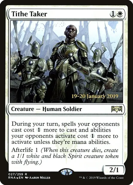 Tithe Taker, Magic card PRNA 27s — Ravnica Allegiance Promos set