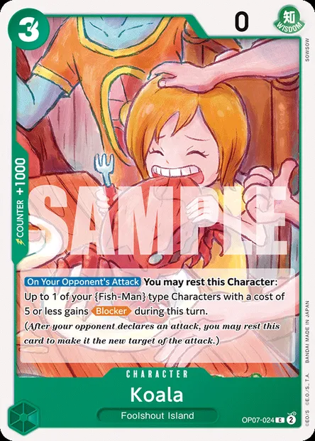Koala, One Piece card OP07-024 — 500 YEARS IN THE FUTURE set