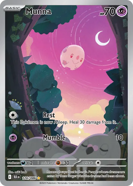 Munna, Pokémon card BLK 116 — Black Bolt set