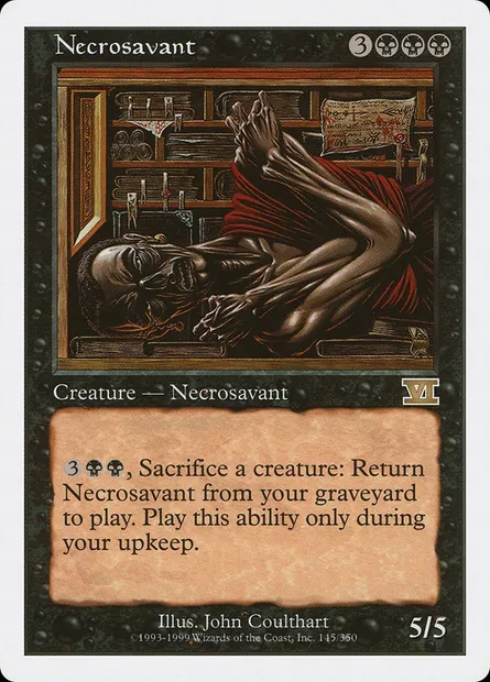 Nécrosavant, carte Magic 6ED 145 — extension Classic Sixth Edition