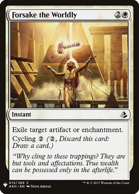 Forsake the Worldly, Magic card PLST AKH-13 — The List set