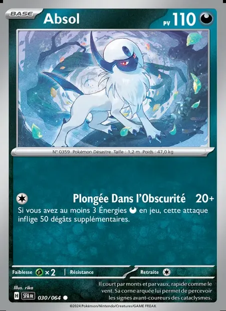 Absol, carte Pokémon SFA 030 — extension Fable Nébuleuse