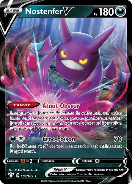 Nostenfer V, carte Pokémon DAA 104 — extension Ténèbres Embrasées