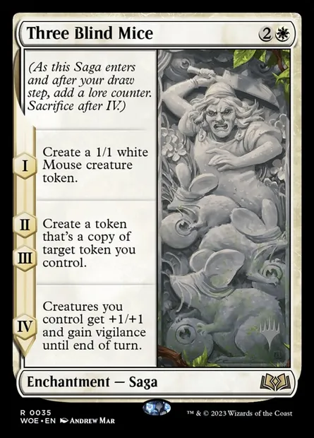 Three Blind Mice, Magic card PWOE 35p — Wilds of Eldraine Promos set