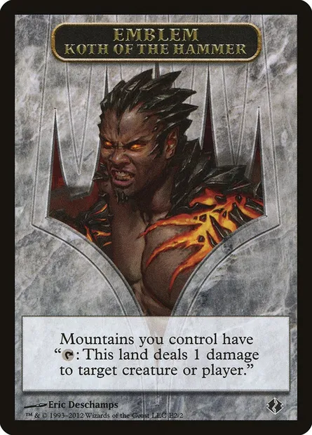 Koth of the Hammer Emblem, carte Magic TDDI 2 — extension Duel Decks: Venser vs. Koth Tokens