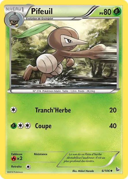Pifeuil, carte Pokémon FLF 6 — extension Étincelles