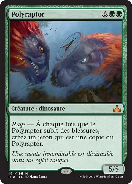 Polyraptor, carte Magic RIX 144 — extension Les combattants d'Ixalan