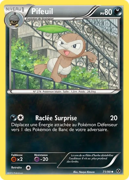 Pifeuil, carte Pokémon NXD 71 — extension Destinées Futures