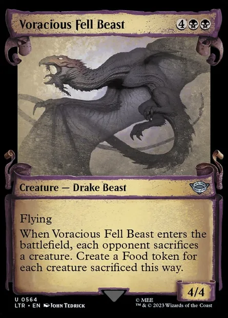 Voracious Fell Beast, Magic card LTR 564 — The Lord of the Rings: Tales of Middle-earth set