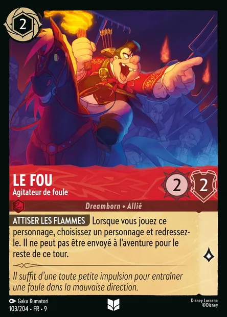 Le Fou - Agitateur de foule, carte Disney Lorcana CH9-103 — extension Fabuleux