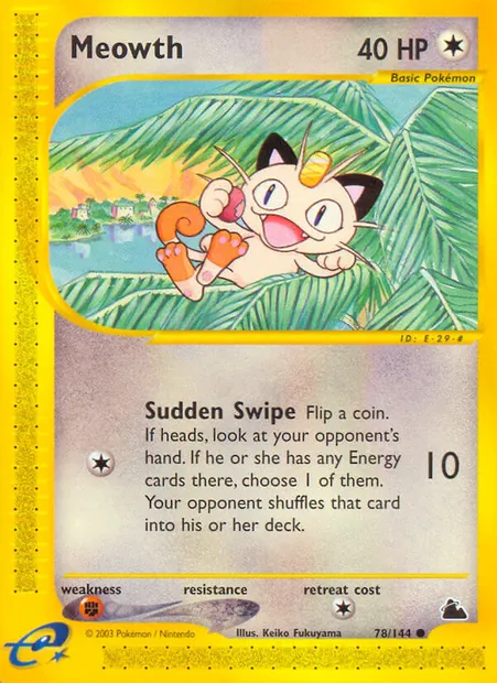 Miaouss, carte Pokémon SK 78 — extension Skyridge