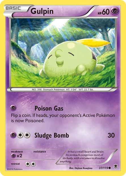Gulpin, Pokémon card PHF 37 — Phantom Forces set