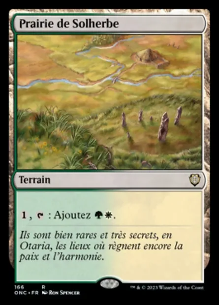 Prairie de Solherbe, carte Magic ONC 166 — extension Phyrexia: All Will Be One Commander