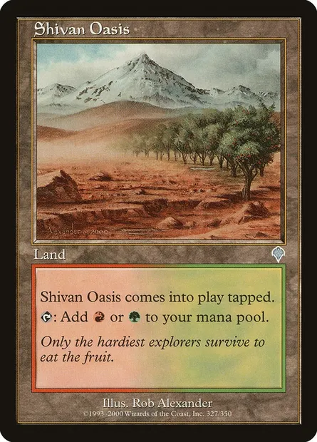 Shivan Oasis, Magic card INV 327 — Invasion set