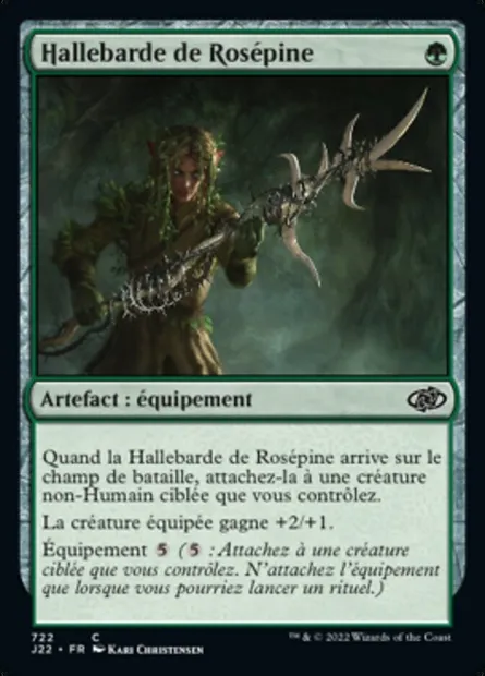 Hallebarde de Rosépine, carte Magic J22 722 — extension Jumpstart 2022