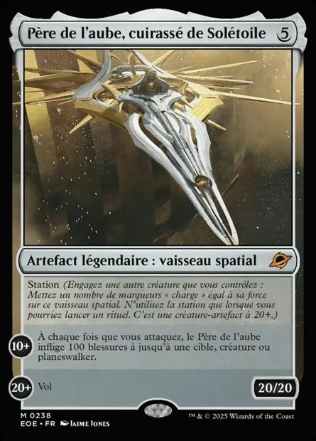 Père de l'aube, cuirassé de Solétoile, carte Magic EOE 238 — extension Edge of Eternities