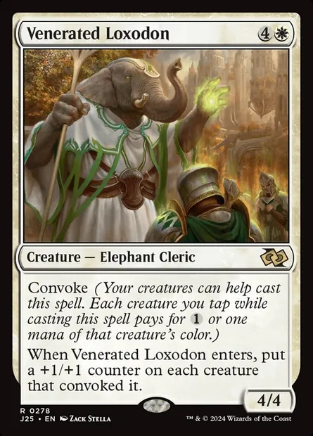 Venerated Loxodon, Magic card J25 278 — Foundations Jumpstart set
