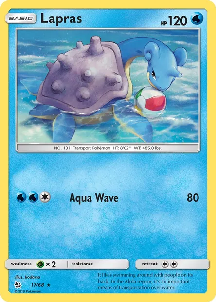 Lapras, Pokémon card HIF 17 — Hidden Fates set