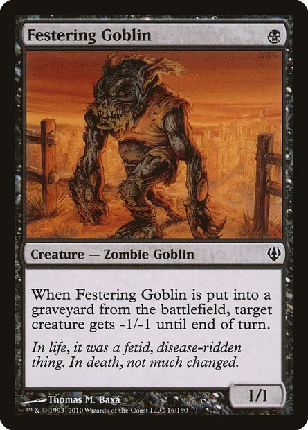 Festering Goblin, Magic card ARC 16 — Archenemy set