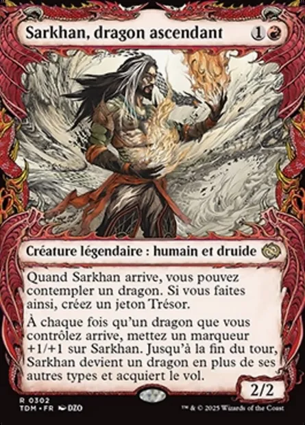Sarkhan, dragon ascendant, carte Magic TDM 302 — extension Tarkir: Dragonstorm