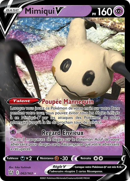 Mimiqui V, carte Pokémon BST 62 — extension Styles de combat