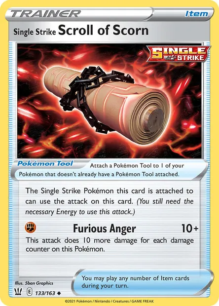 Single Strike Scroll of Scorn, Pokémon card BST 133 — Battle Styles set