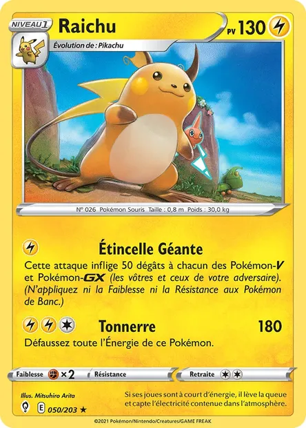 Raichu, carte Pokémon EVS 50 — extension Évolution Céleste