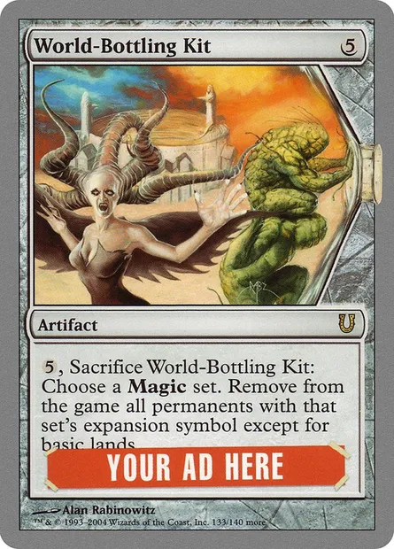 World-Bottling Kit, carte Magic UNH 133 — extension Unhinged