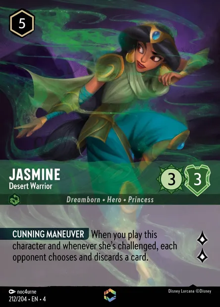 Jasmine - Desert Warrior, Disney Lorcana card CH4-212 — Ursula's Return set