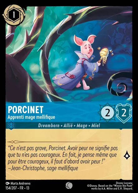 Porcinet - Apprenti mage mellifique, carte Disney Lorcana CH13-154 — extension Invasion Epineuse!