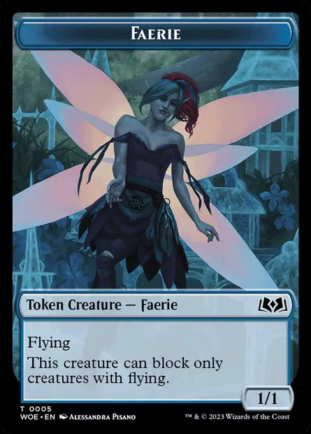 Faerie, carte Magic TWOE 5 — extension Wilds of Eldraine Tokens