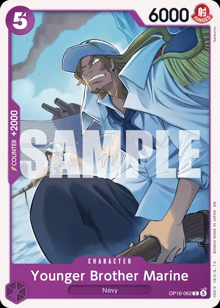 Younger Brother Marine, One Piece card OP16-062 — THE TIME OF BATTLE set
