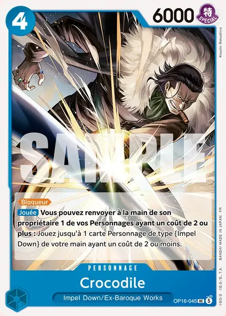 Crocodile, carte One Piece OP16-045 — extension L'HEURE DE LA BATAILLE DÉCISIVE