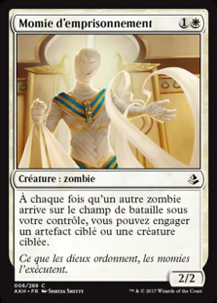 Momie d'emprisonnement, carte Magic AKH 6 — extension Amonkhet