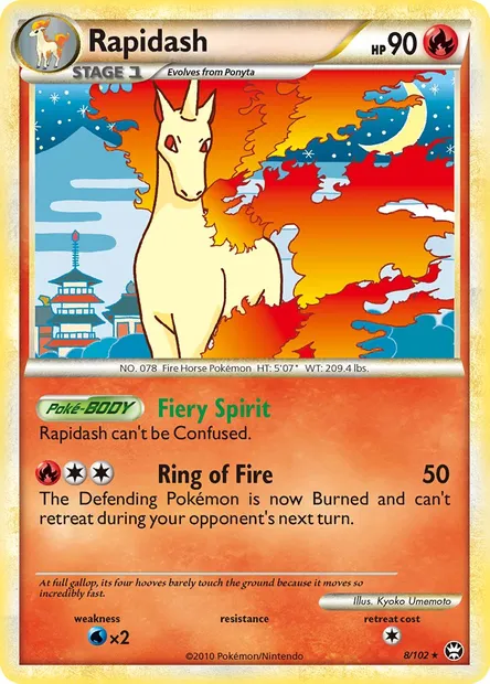 Rapidash, Pokémon card TM 8 — Triumphant set