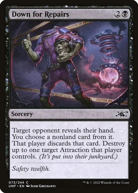Down for Repairs, Magic card UNF 73 — Unfinity set